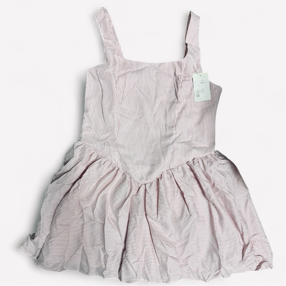 Halara red white stripes retro style dress xl